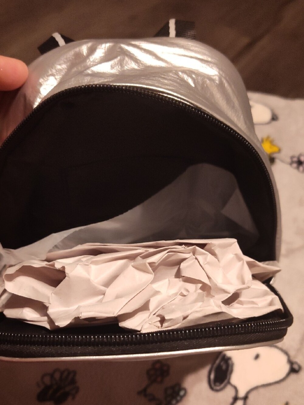 Metallic Silver Mini  Backpack - Picture 5 of 5